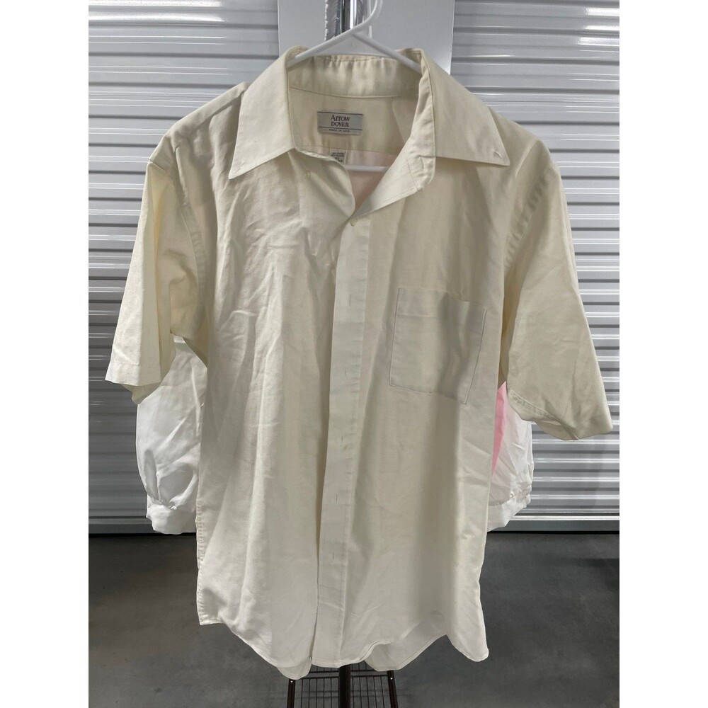 Vintage Arrow Dover Button-Down Shirt – Short Sleeves, Classic and Stylish Cream